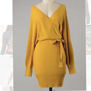 Mustard sweater dress